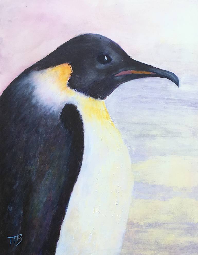 Emperor Penguin Painting by MB Magali Batté Gauthier | Saatchi Art