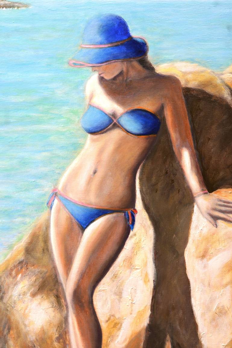 Original Figurative Beach Painting by Sergio Paul Ianniello