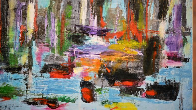 Original Abstract Cities Painting by Sergio Paul Ianniello