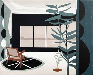 Original Art Deco Botanic Paintings by Bonnie Severien