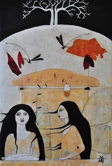 Print of Conceptual Women Paintings by almudena arias