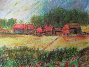 Original Impressionism Places Drawings by Margaret L Laws