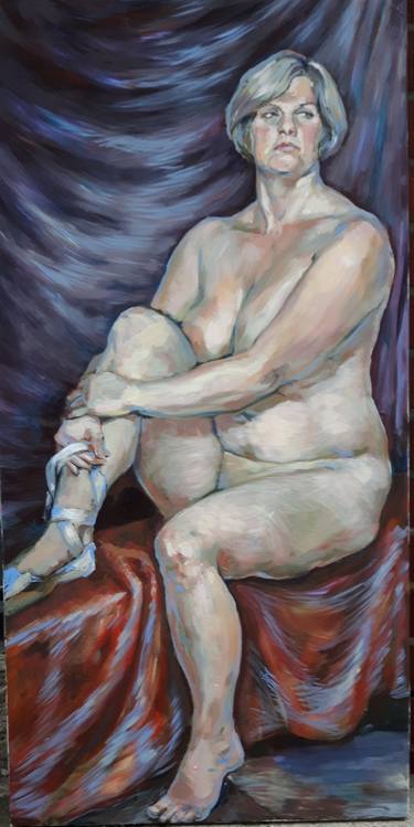 Original Nude Painting by Naurzalijeva Julia