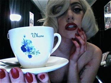 Lady Gaga with the Tea Cup and Saucer I made thumb
