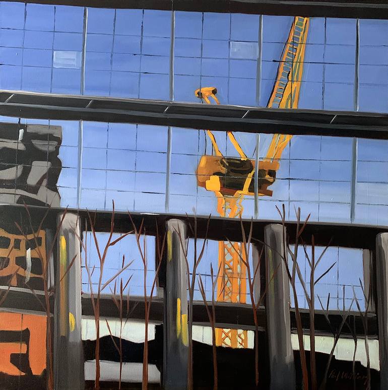 Original Modernism Architecture Painting by Paul William