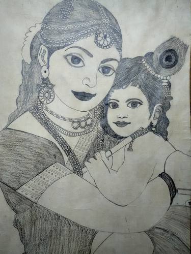 Print of Figurative Women Drawings by Sandeep Kumar Mishra