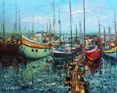 Original Impressionism Boat Paintings by Haykuhi Khachatryan