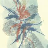 Abstract blue & pink in Washi by Jan Sullivan Fowler