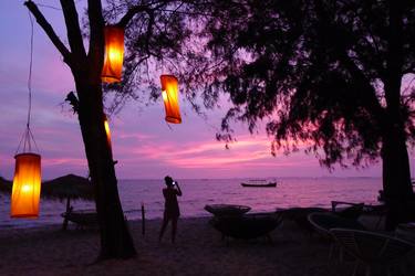 Sunset in Otres beach, Sihanoukville, Cambodia. thumb