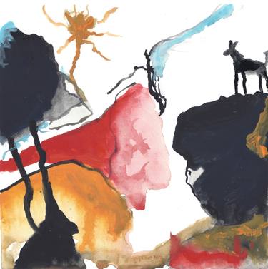 Original Abstract Expressionism Beach Painting by Aneurin Sanders
