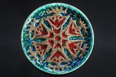 Snowflake in red and blue thumb