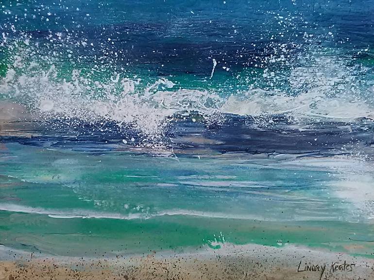 Cornish Shores - Surf Spray Painting by Lindsey Keates | Saatchi Art