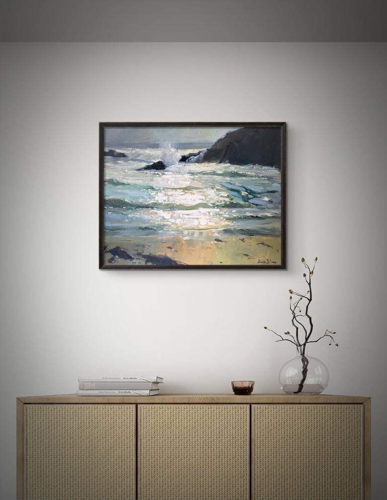 Original Impressionism Beach Painting by Kristina Sellers