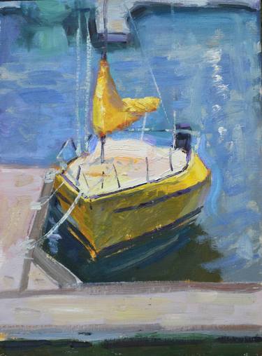Original Fine Art Boat Paintings by Kristina Sellers