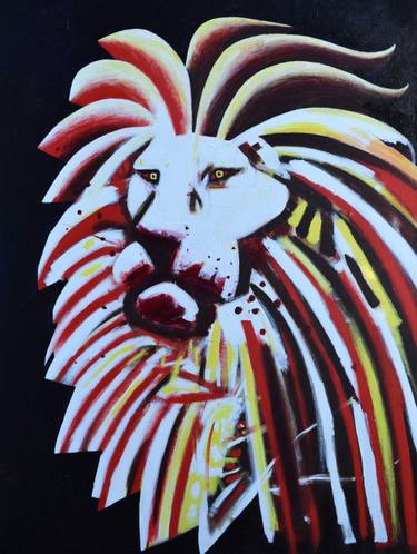 Original Abstract Expressionism Animal Painting by Anthony Martin