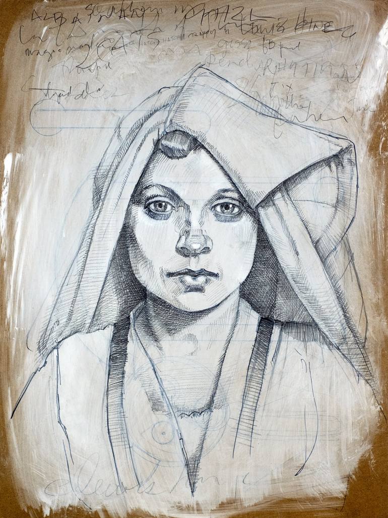 The Albanian Woman Drawing by H James Hoff | Saatchi Art