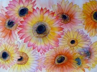 Print of Impressionism Floral Paintings by Subodh Maheshwari