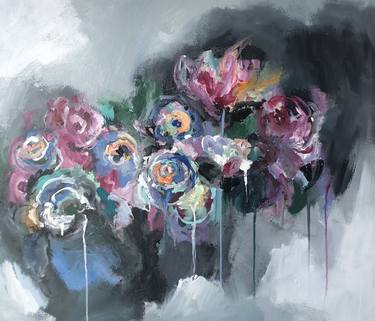 Original Abstract Floral Paintings by Robbie Buten