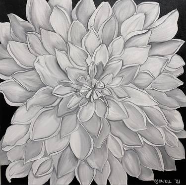 White Dinner-plate Dahlia. thumb