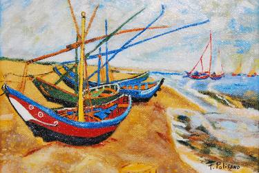 Barques aux Saintes-Marie d'après Van Gogh thumb