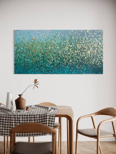 Aqua Garden - 152 x 76cm - mixed media on canvas thumb