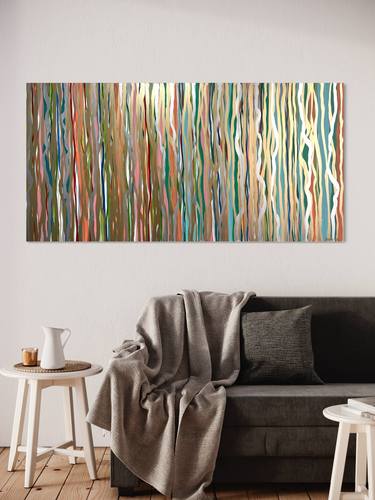 Golden Hour-152 x 76cm-acrylic, gold, silver paint on canvas thumb