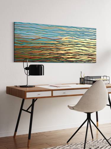 Wise Sea - 152 x 61 cm - gold paint and acrylic on canvas thumb