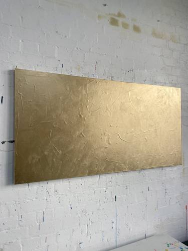 Wise Street - 152 x 76cm - metallic gold paint on canvas thumb