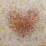 Optimist Heart - 76 x 76cm - mixed media on canvas by George Hall