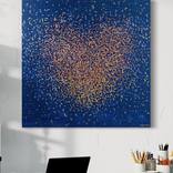 Ink Optimist Heart - 76 x 76cm - mixed media on canvas by George Hall