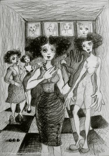 Original Figurative Women Drawings by viola di massimo