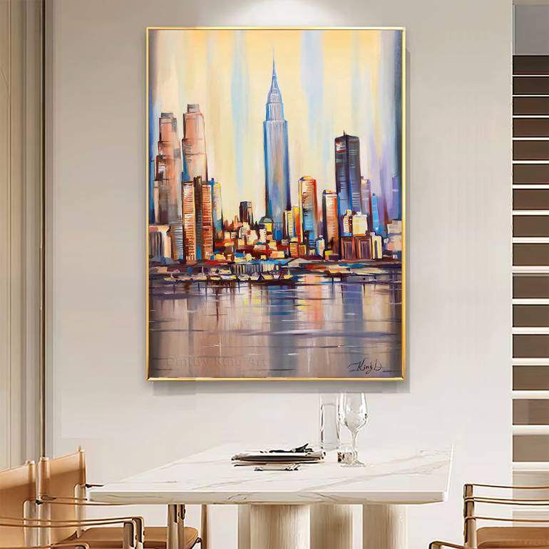 Original Abstract Cities Painting by Dmitry King