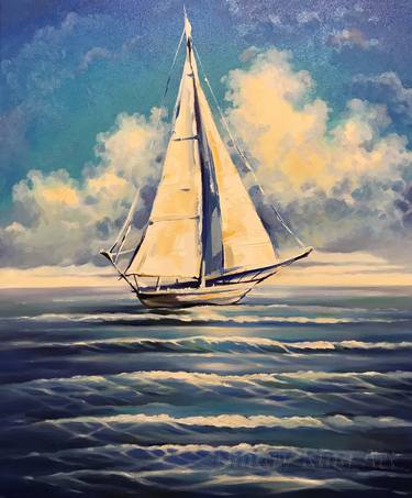 Original Contemporary Boat Painting by Dmitry King