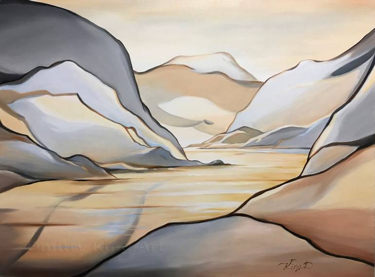 Inner Calm - Warm Neutral Minimalist Abstract Art by Dmitry King