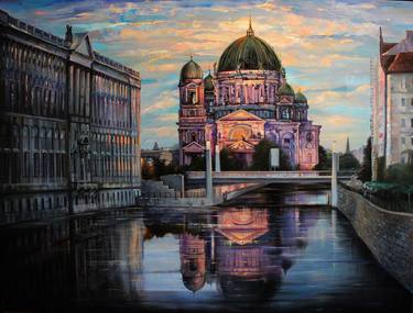 Cathedral in Berlin Original Painting Realism Landscape thumb