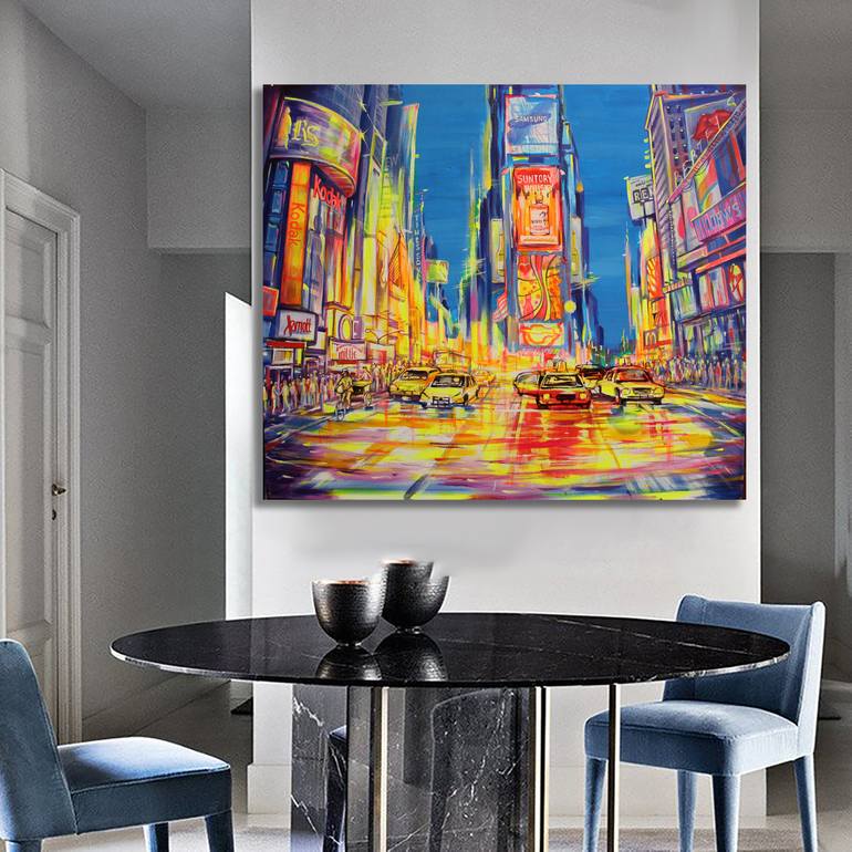 Original Abstract Cities Painting by Dmitry King