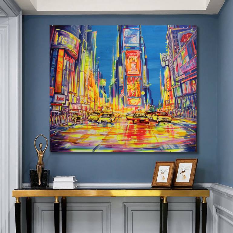 Original Abstract Cities Painting by Dmitry King