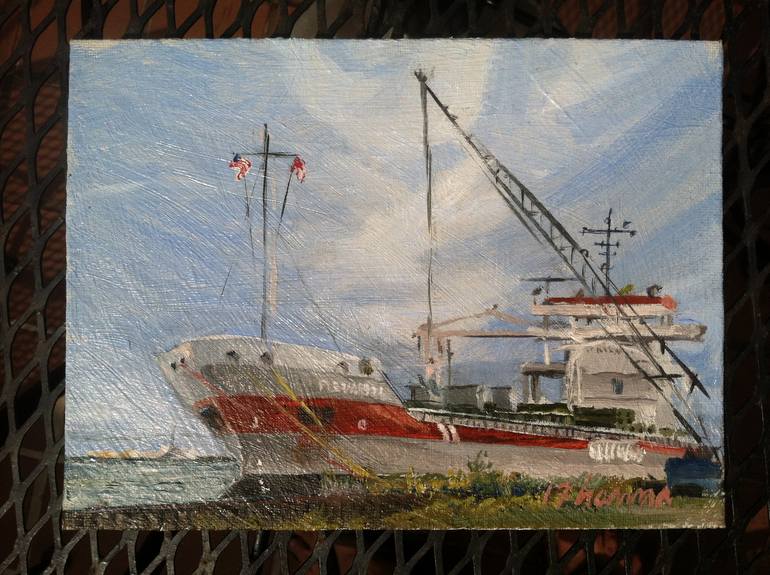Original Ship Painting by vance hanna