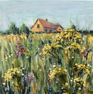 A Meadow's Whisper- wildflowers, cottage, countryside thumb