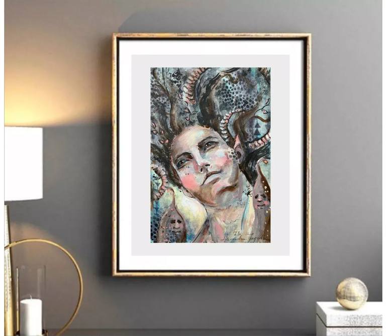 Original Expressionism People Painting by Alexandra Jagoda