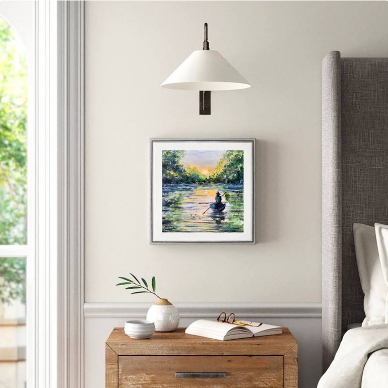 Original Boat Painting by Alexandra Jagoda