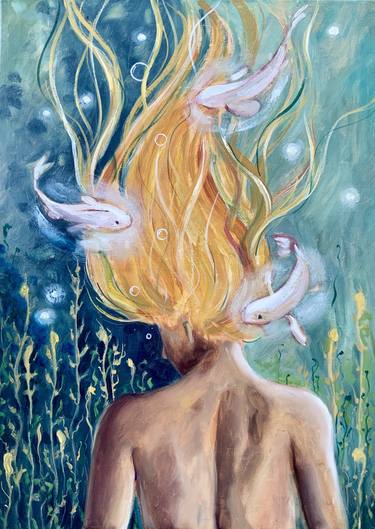 Mermaid, Submerged Serenity - faceless portrait thumb