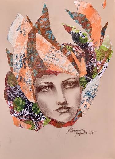 Original Abstract Expressionism Fantasy Mixed Media by Alexandra Jagoda