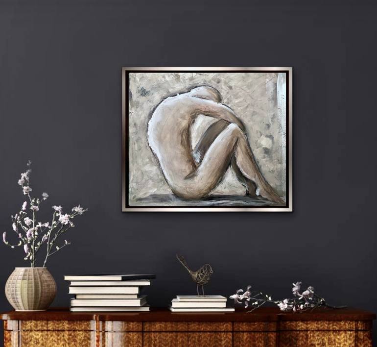 Original Expressionism Nude Painting by Alexandra Jagoda