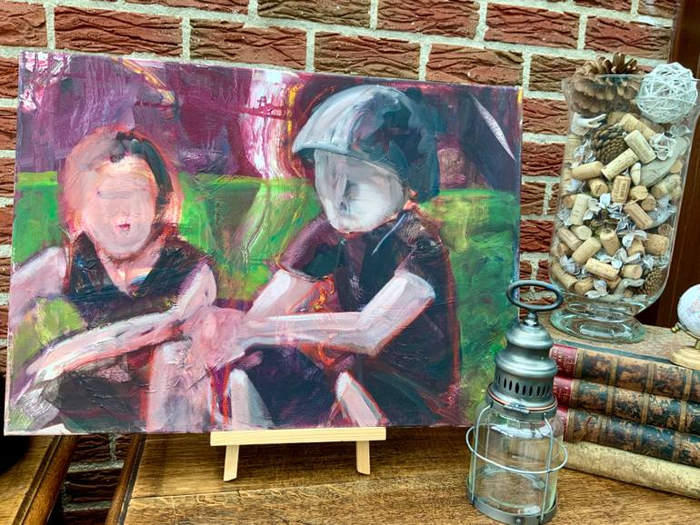 Original Documentary Children Painting by Alexandra Jagoda