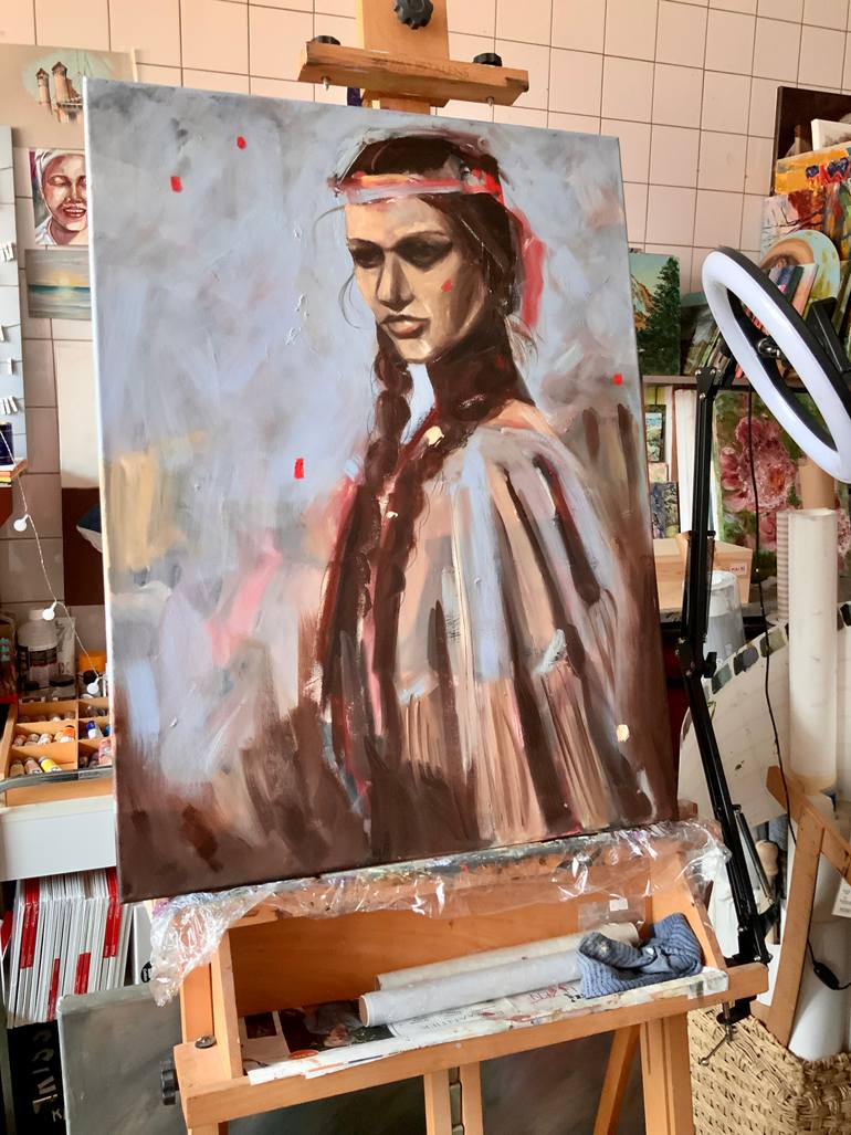 Original Documentary People Painting by Alexandra Jagoda