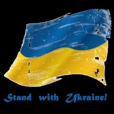 Print: flag of Ukraine and inscription: “Stand with Ukraine” thumb