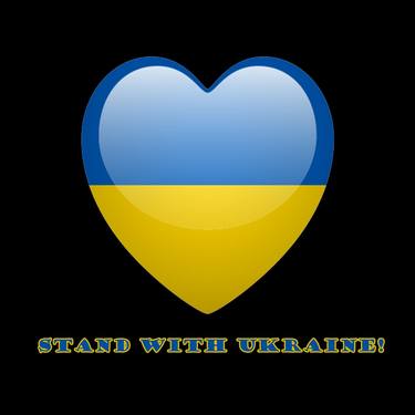 Print: Heart of Ukraine and the inscription: Stand with Ukrainе thumb