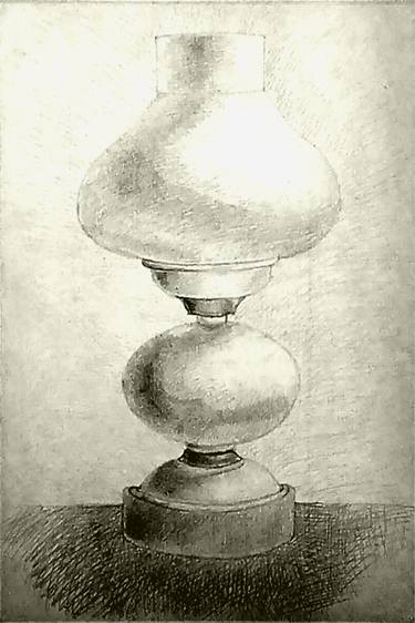 Rare lamp, drawing with a yellow filter. For PRINT ON CANVAS. thumb