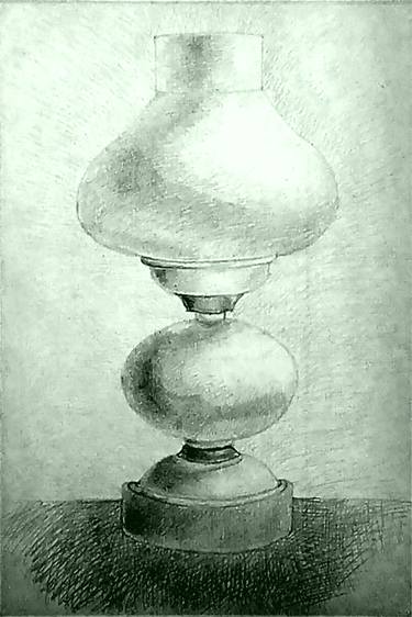 Rare lamp, drawing with a green filter. For PRINT ON CANVAS. thumb
